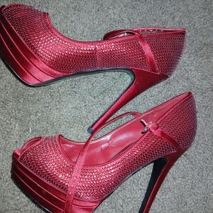 MICHAEL Michael Kors Red Platform Heels